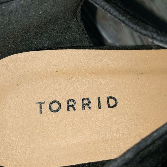 Torrid black suede kork wedge heels Sz 10 - Picture 6 of 7